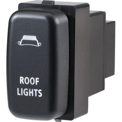 Mitsubishi Style Sealed Push Switch Off/On SPDT 12V Blue LED Illuminated Roof Lights Symbol (Contacts Rated 3A @ 12V)