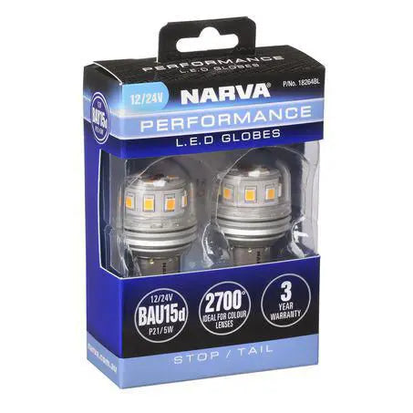 Narva 12/24V Gen III LED BAY15D P21/5W Globes - 2 Pack (18264BL)