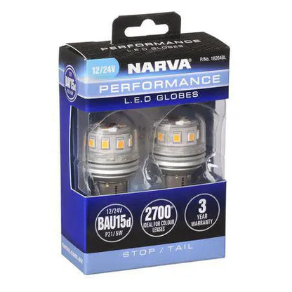 Narva 12/24V Gen III LED BAY15D P21/5W Globes - 2 Pack (18264BL)