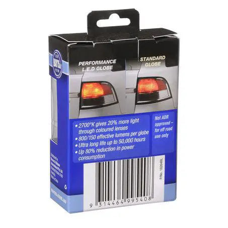 Narva 12/24V Gen III LED BAY15D P21/5W Globes - 2 Pack (18264BL)