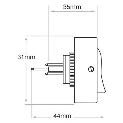 Narva 62057BL Illuminated Rocker Switch 30A Amber LED