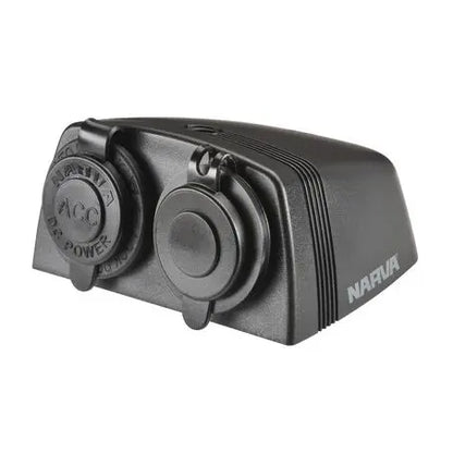 Narva Heavy Duty Twin Accessory, USB & USB-C Socket (81173BL)