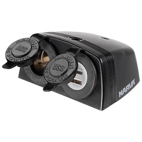 Heavy Duty Twin Surface Mount Accessory/Dual Usb Sockets - Input voltage 12 / 24