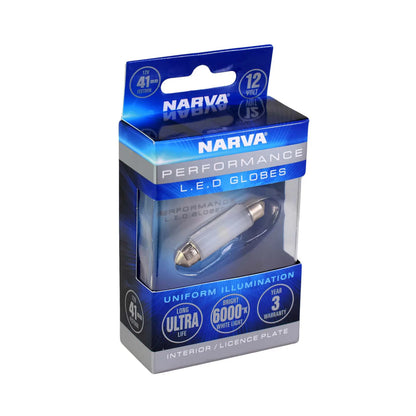 Narva LED Festoon Globe 41mm 12V White Twin Pack (18214BL)