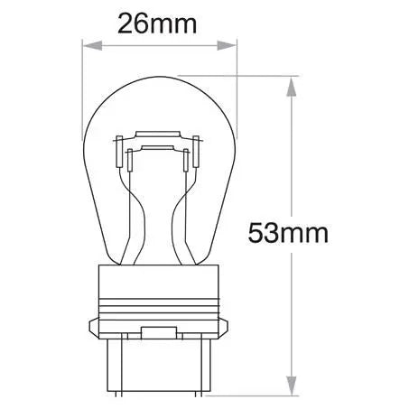 Narva PY27/7W Wedge Globe 12V (Amber) - Pack of 2