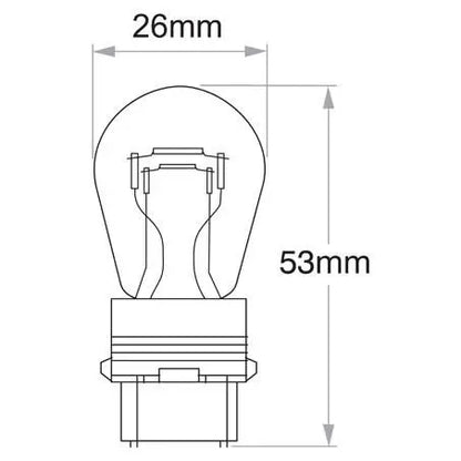 Narva PY27/7W Wedge Globe 12V (Amber) - Pack of 2