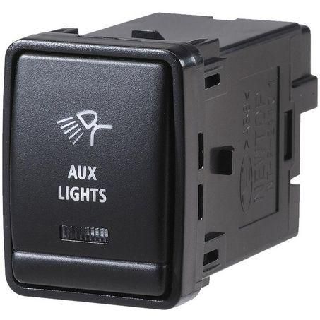 Nissan Style Sealed Push Switch Off/On SPDT 12V Blue LED Illuminated  Aux Lights Symbol (Contacts Rated 3A @ 12V)