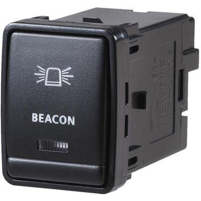 Nissan Style Sealed Push Switch Off/On SPDT 12V Blue LED Illuminated Beacon Symbol (Contacts Rated 3A @ 12V)