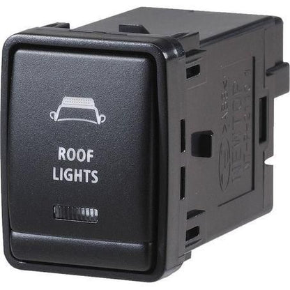 Nissan Style Sealed Push Switch Off/On SPDT 12V Blue LED Illuminated Roof Lights Symbol (Contacts Rated 3A @ 12V)