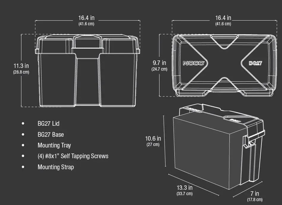 NOCO BG27 Battery Box - Group 27 Heavy Duty Battery Case