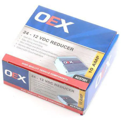 OEX 24V to 12V Voltage Reducer 10A - Switch Mode with Memory Wire