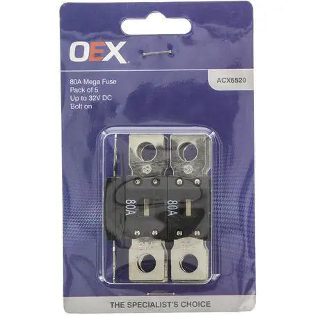 OEX Mega Fuse 80A Bolt-On Pack of 5 (ACX6520)