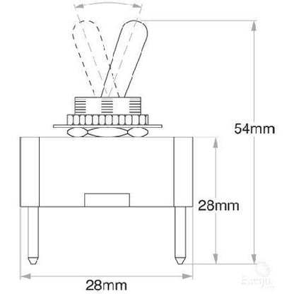 OEX Toggle Switch On/Off SPST (Contacts Rated 20A @ 12V)