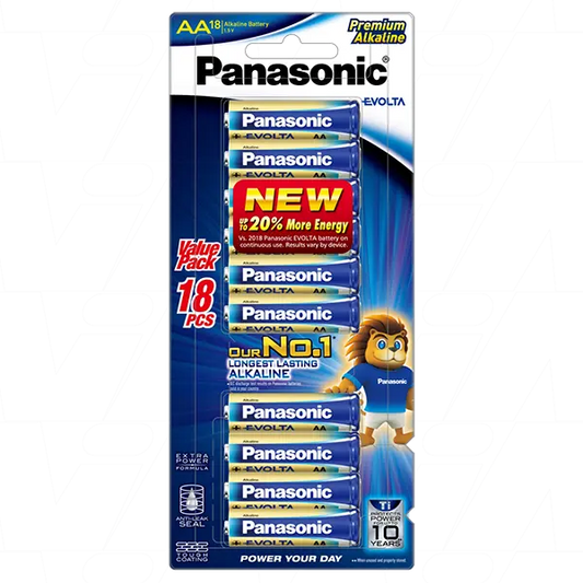 Panasonic EVOLTA Premium AA Alkaline Batteries 18 Pack LR6EG/18B