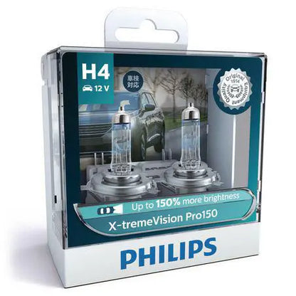 Philips H4 Headlight Bulb X-tremeVision Pro150 Pair – 12V 60/55W P43t-38
