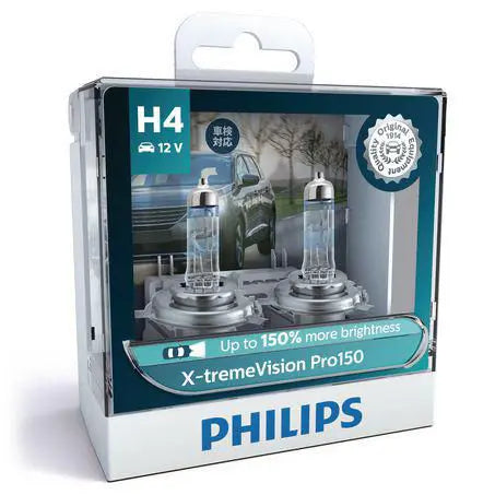 Philips H4 Headlight Bulb X-tremeVision Pro150 Pair – 12V 60/55W P43t-38