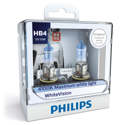 Philips WhiteVision HB4 Headlight Globes Twin Pack 9006WHVS2