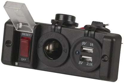Powertech USB & 12V Cigarette Lighter Power Socket (Switched) – PS2036