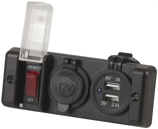 Powertech USB & 12V Cigarette Lighter Power Socket (Switched) – PS2036