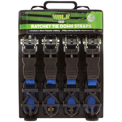 Hulk 4x4 Ratchet Tiedown Straps (4pk)