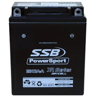RB12A-A Motorcycle Battery 12V - AGM Replacement (YB12A-A Compatible)