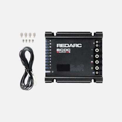 REDARC BCDC Alpha DC electronic device with cable on a white background