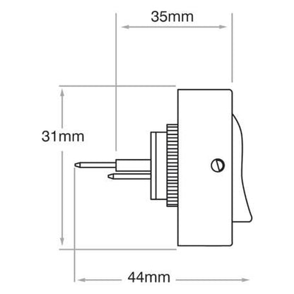 Rocker Switch Off/On SPST (Contacts Rated 30A @ 12V)