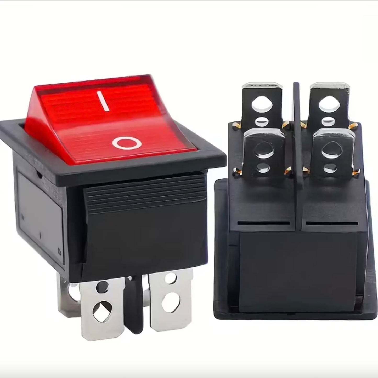 Rocker Switch - Red Button with Light (125V/20A, 250V/16A, 4 Pin)