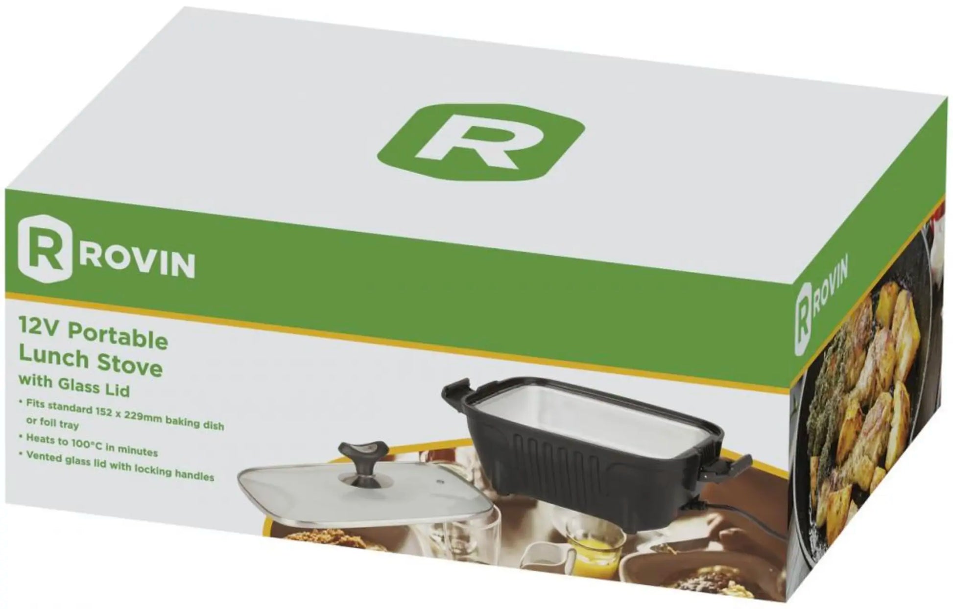 Rovin 12V Portable Lunch Stove with Glass Lid (YS2820)