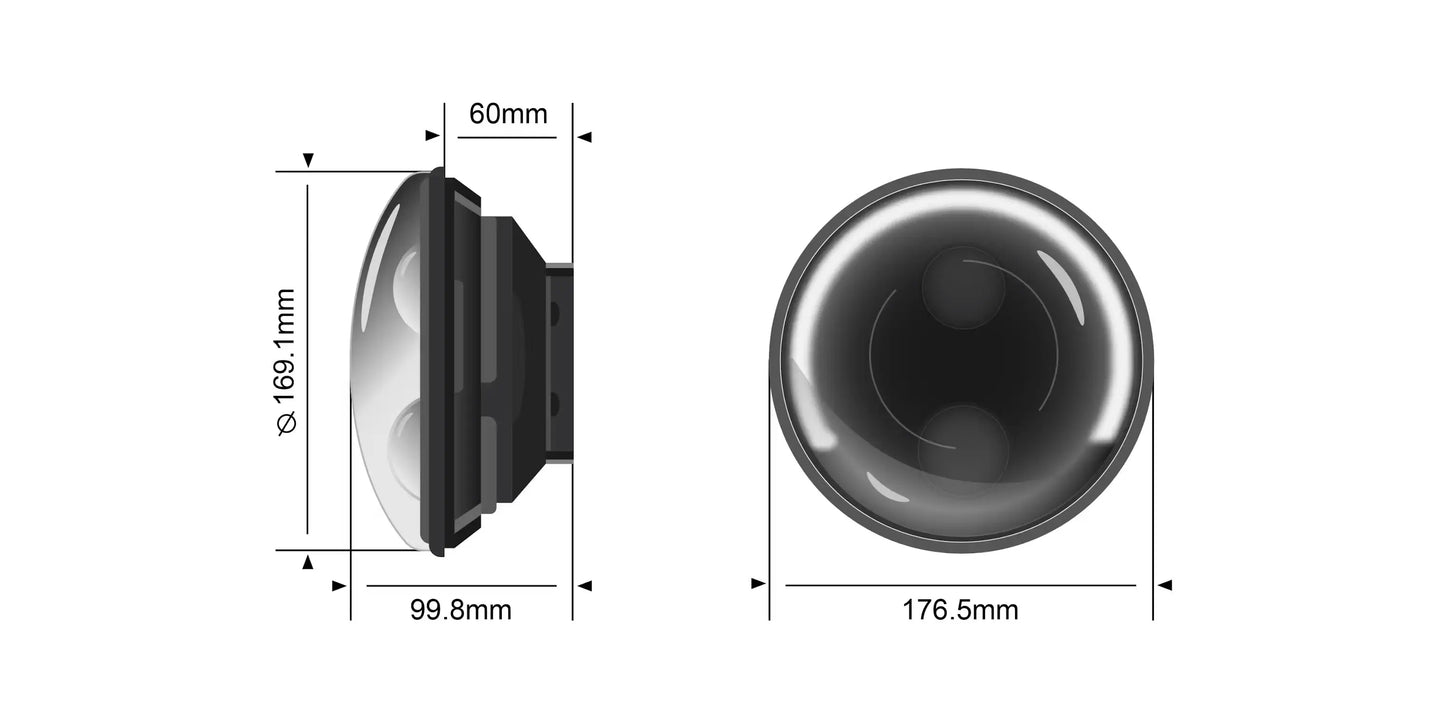 Carbon 7 Inch LED Headlight - Black (5700k)