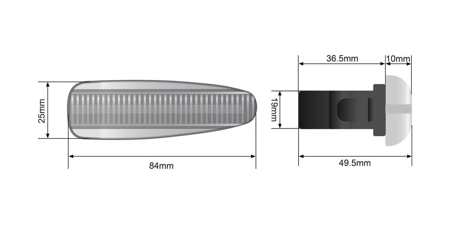 STEDI Dynamic LED Side Marker - Suits Mitsubishi Lancer, EVO X, Outlander & Pajero (LEDCONV-MITSUBISHI-SM)