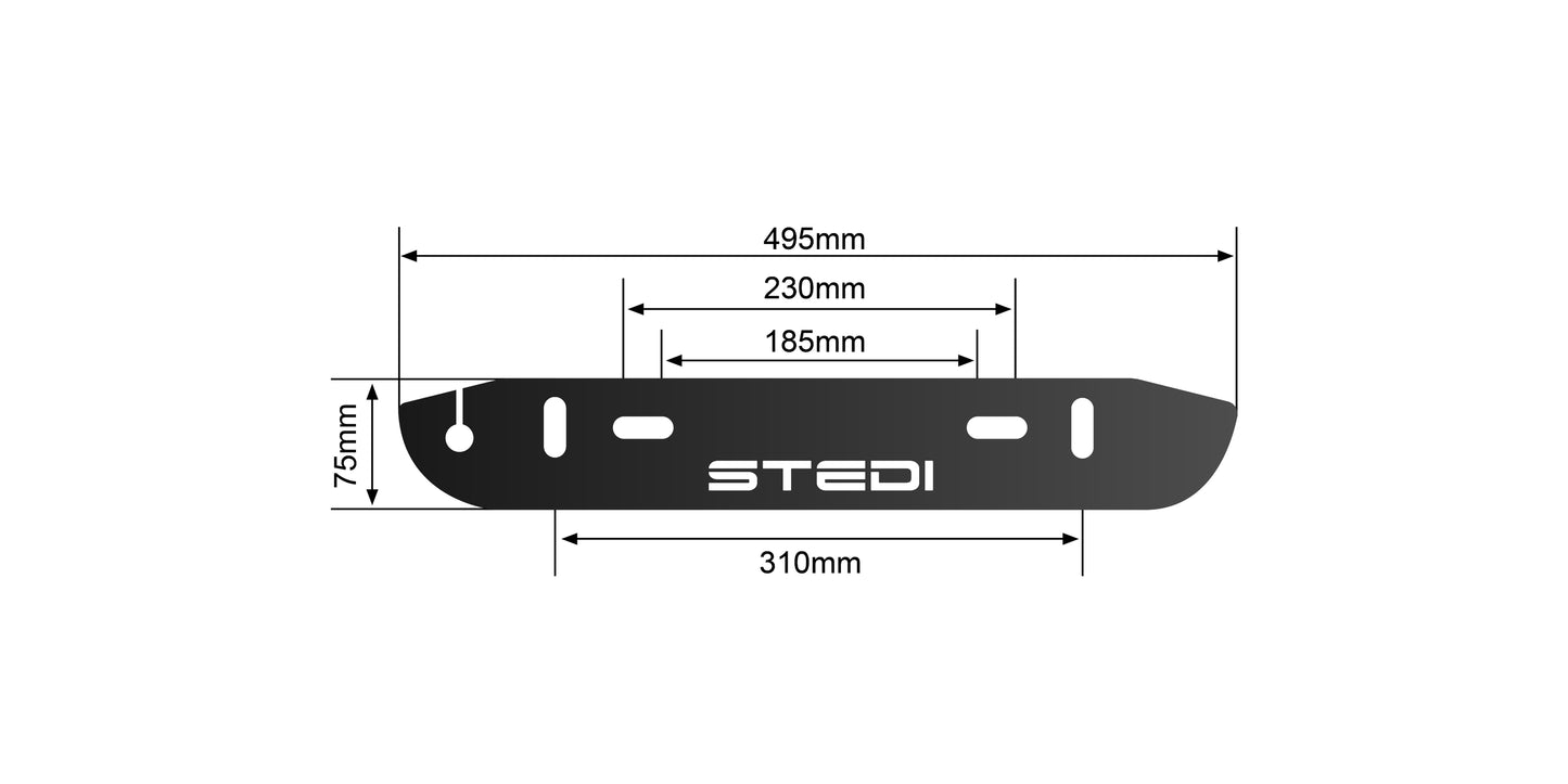 STEDI Number Plate Light Mounting Bracket (BRKNMPL-BLK-1)