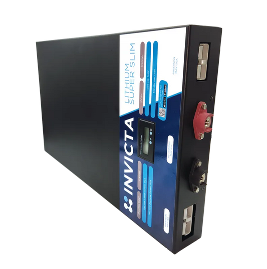 Super Slim 12V 100Ah LiFePO4 Battery with Bluetooth - Ultra-Low Profile Deep Cycle