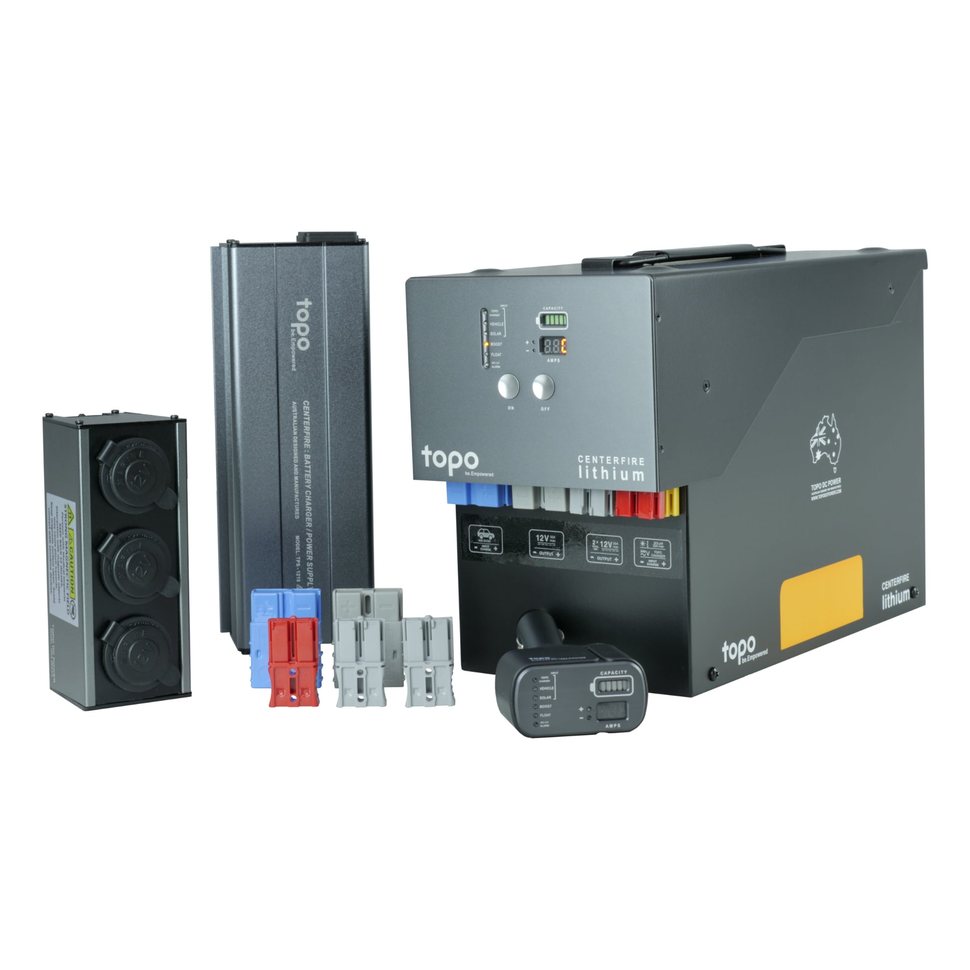 TOPO Centerfire – 40A DCDC Fast Charge Dual Battery System Package