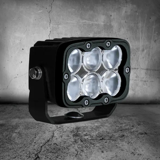 Ultra Vision Atom 25W LED Work Light Wide Flood Black U Bracket