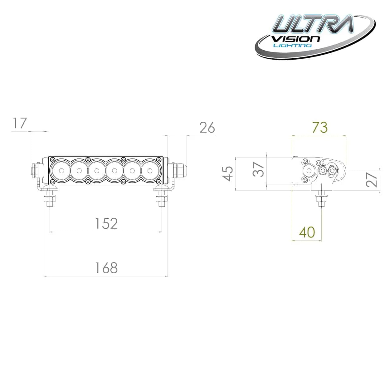 Ultra Vision Raptor 30 LED 8.5 Inch Light Bar RAP030LBv2