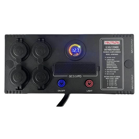 Voltflow Power Box 50A - Portable DC Power Distribution Hub